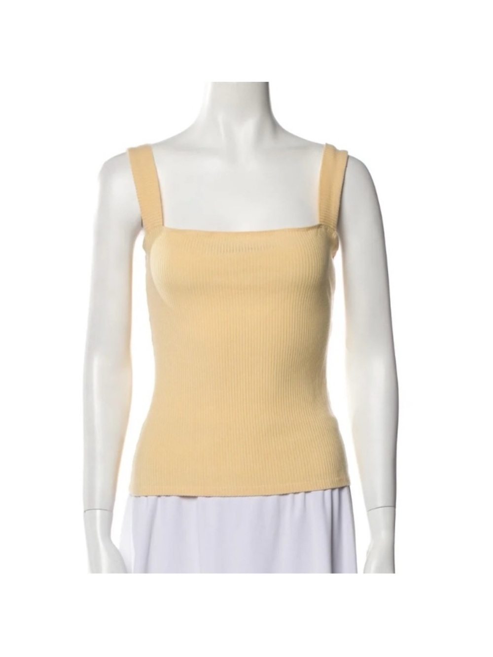 Reformation Ribbed Square Neck Tank - Yellow